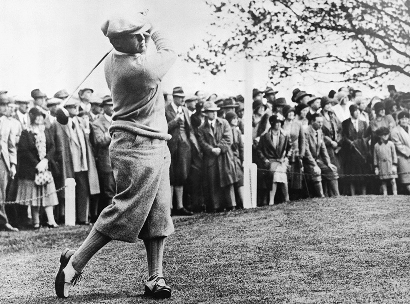 Golf obrero 1 Bobby Jones (n. 1902), golfista estadounidense y único jugador que ha logrado el «Grand Slam». Imagen: Corbis.