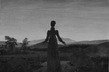 Mujer frente al sol poniente, de Caspar David Friedrich. Schubert.