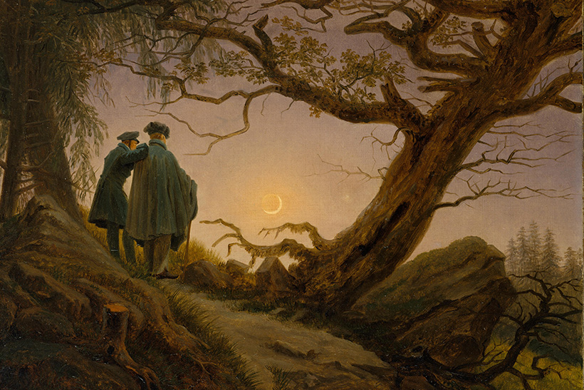 Somos amigos de mierda 1 Dos hombres contemplan la luna, de Caspar David Friedrich. amigos amistad