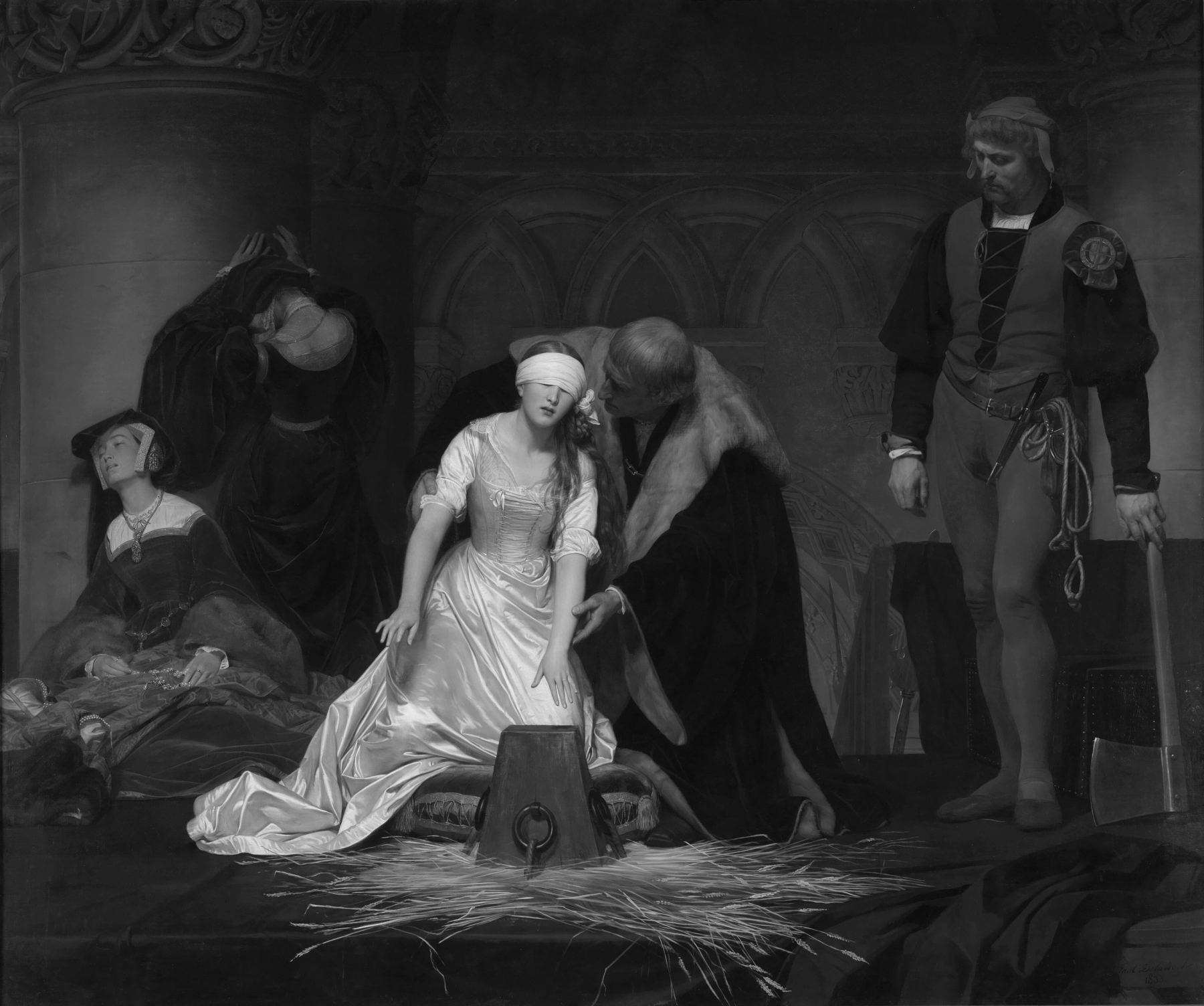 PAUL DELAROCHE Ejecucion de Lady Jane Grey National Gallery de Londres 1834