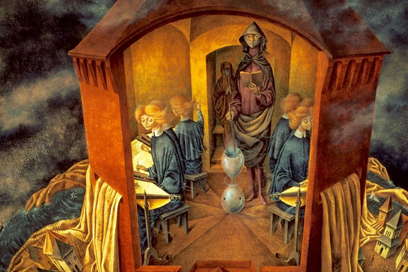 Réquiem por los libros que no escribirá Arturo 1 Detalle de Bordando el manto terrestre, de Remedios Varo. réquiem por los libros